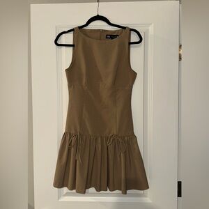 Zara Brown Sleeveless Midi Dress